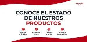 Imagen de portada del artículo que explica los distintos estados de los productos en las subastas online de John Pye: nuevos, exceso de stock, usados y usados incompletos.