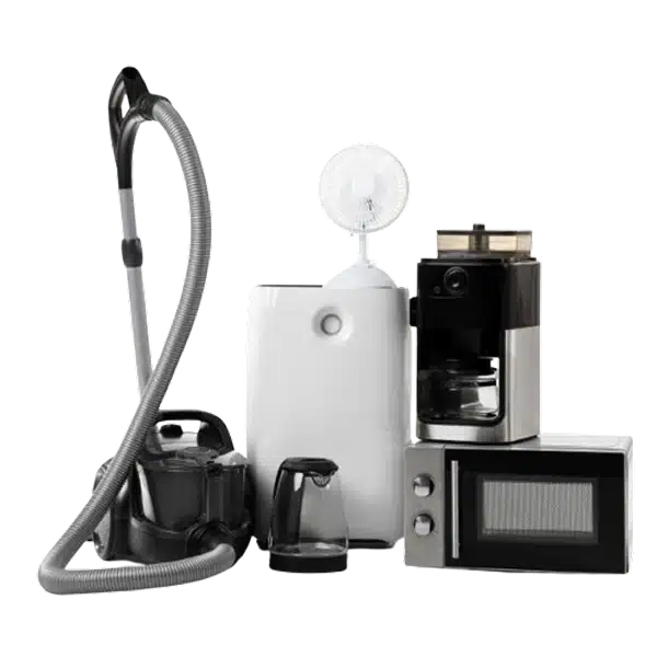 Imagen de varios electrodomésticos de hogar en grupo, representando las subastas online de electrodomésticos de John Pye.