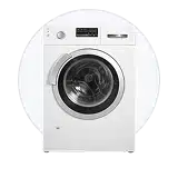 Lavadora de carga frontal como modelo típico de lavadoras y secadoras en subastas de electrodomésticos.