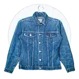 Cazadora vaquera azul como ejemplo de ropa de temporada en subastas de ropa.