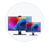 Icono de pantalla principal y secundaria, monitores compactos en subasta