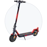 Patinete eléctrico usado en negro y rojo, con formato adulto.