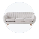 Sofá de diseño en subasta online para salones actuales, proyectos de interiorismo o espacios con estilo definido.