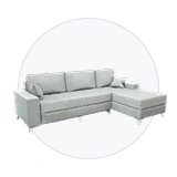 Sofá chaise longue en subasta online para salón amplio, piso de alquiler o renovación del espacio principal.