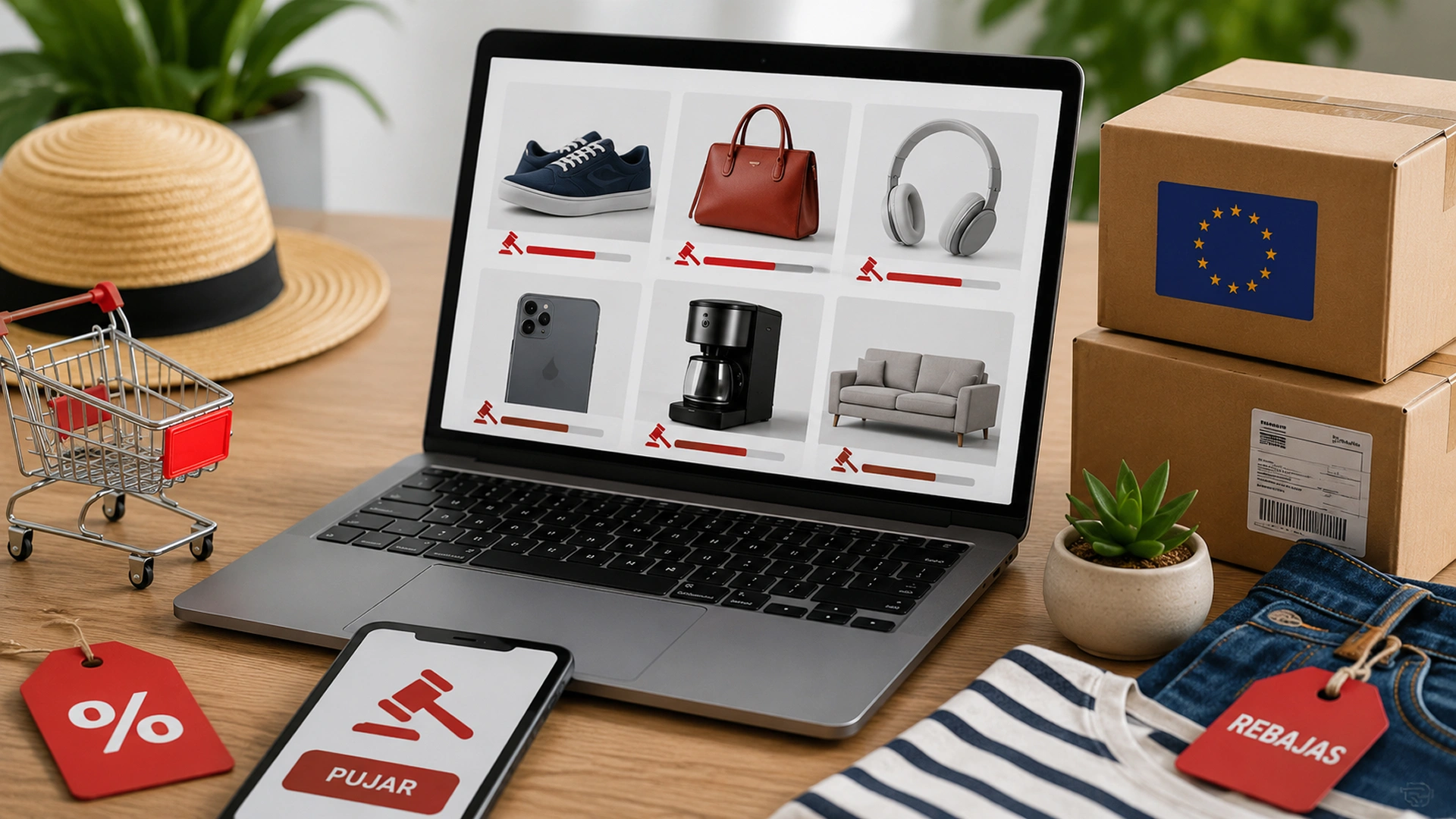 Nueva tasa europea a paquetes baratos en pleno arranque de rebajas, con comparación de compras online en moda, tecnología y hogar