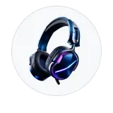 Auriculares gaming en subasta online para revisar lotes de videoconsolas y juegos con distintos formatos.